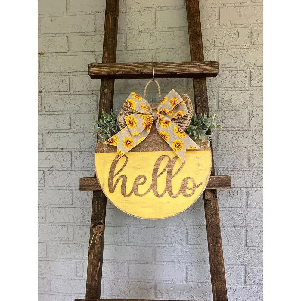 Handmade door hanger, Wood decor, Porch decor, Welcome sign